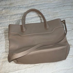 Neiman Marcus beige tote handbag